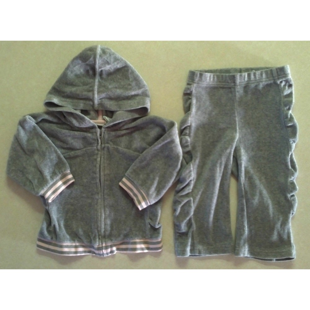 Girl's Sz 12 M Months Two Piece Lydia Jane Sweatsuit Outfit Hooded Jacket, Pants